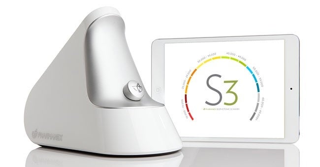 Nu Skin Biophotonic Scanner and a tablet that reports on the scanner results
